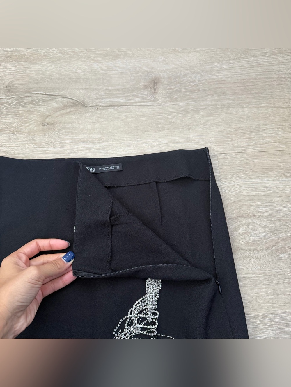 Zara Black Embellished Mini Skirt - Picture 8 of 11